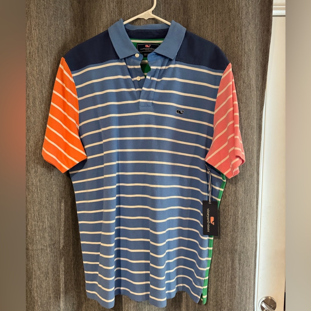 Vineyard Vines Men's Shep Party Polo Island Stripe